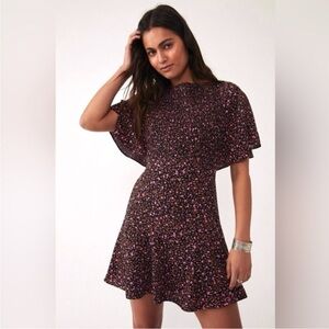 Free People Black and Pink Mini Dress